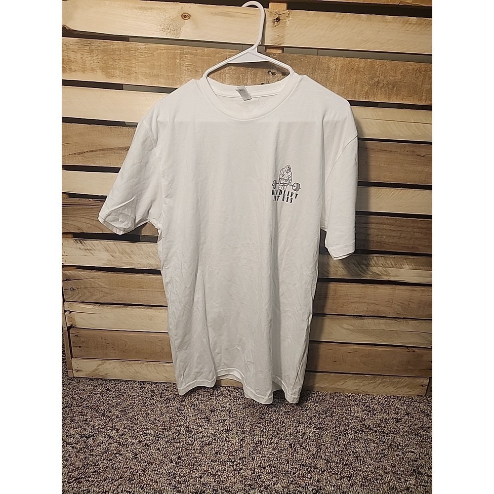 Next Level Apparel White Tshirt. Gorilla Deaadlift Sz Large